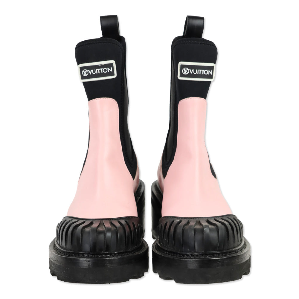 Louis Vuitton Pink Leather Beaubourg Chelsea Boots