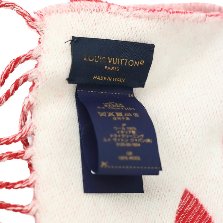 Louis Vuitton Red/White LV Essential scarf