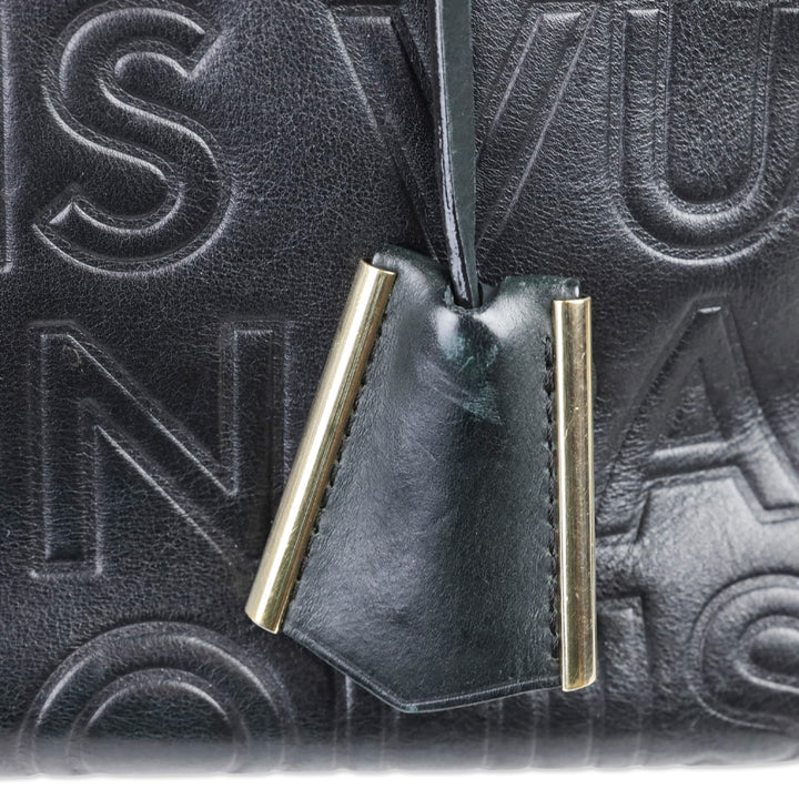 Louis Vuitton Speedy Cube 30 Black Calfskin Embossed Leather Satchel