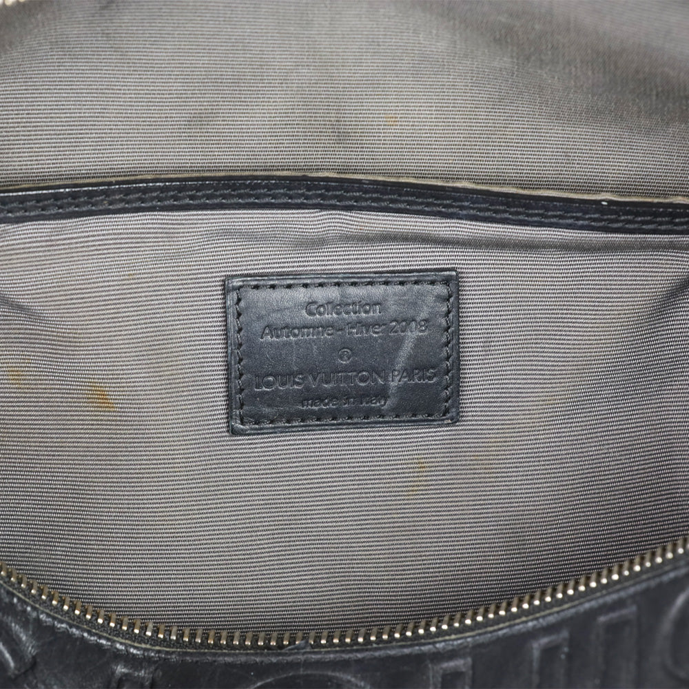 Louis Vuitton Speedy Cube 30 Black Calfskin Embossed Leather Satchel