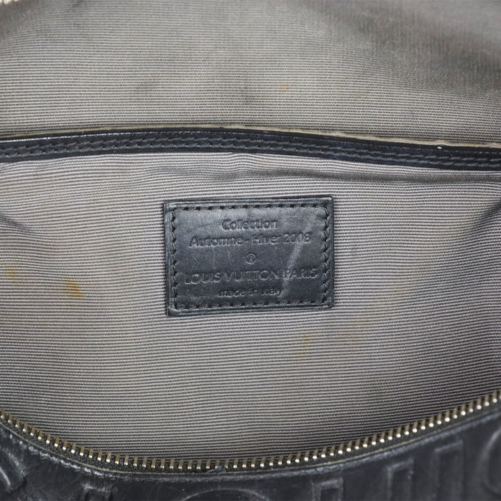 Louis Vuitton Speedy Cube 30 Black Calfskin Embossed Leather Satchel