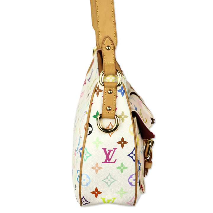 Louis Vuitton White Monogram Multicolor Lodge GM Hobo Bag