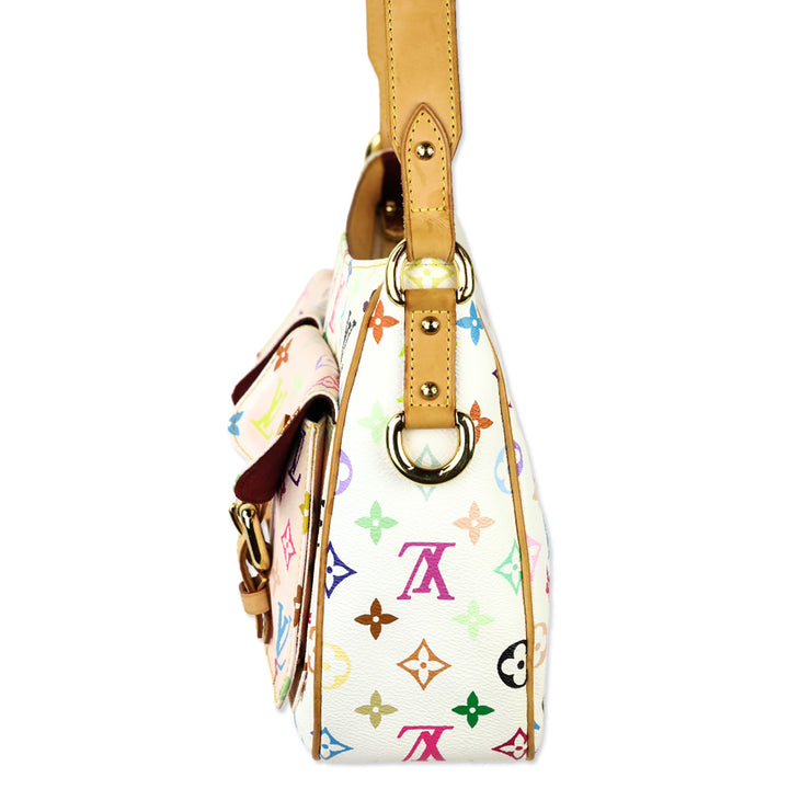 Louis Vuitton White Monogram Multicolor Lodge GM Hobo Bag