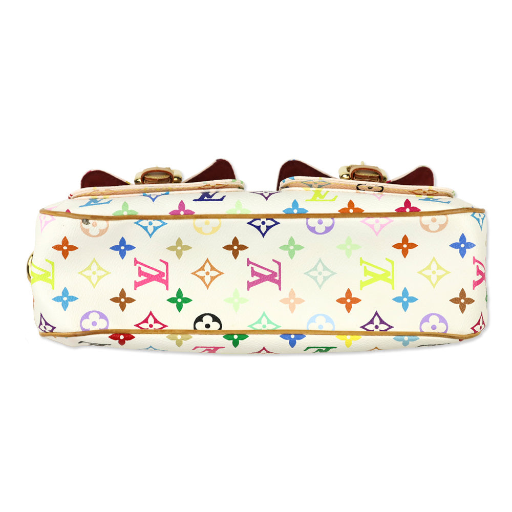 Louis Vuitton White Monogram Multicolor Lodge GM Hobo Bag