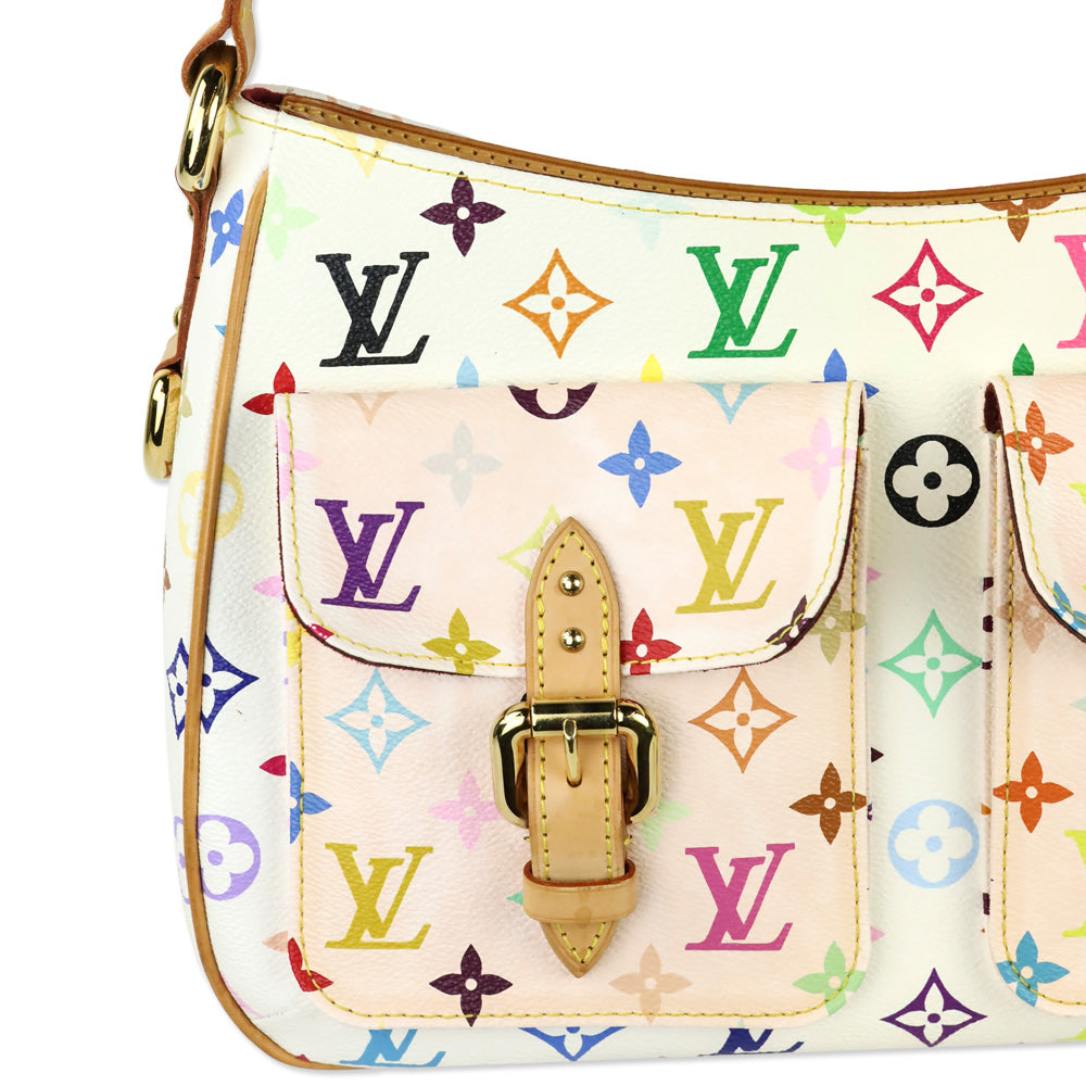 Louis Vuitton White Monogram Multicolor Lodge GM Hobo Bag