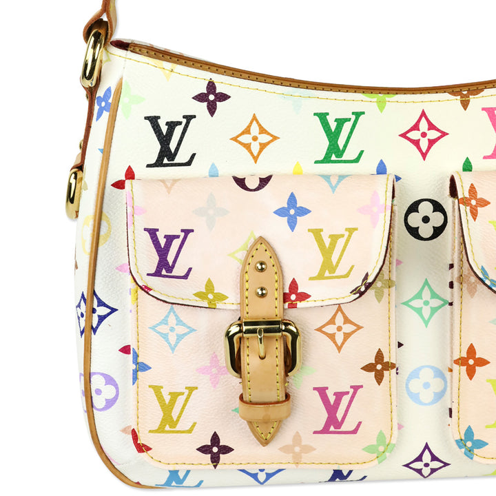 Louis Vuitton White Monogram Multicolor Lodge GM Hobo Bag