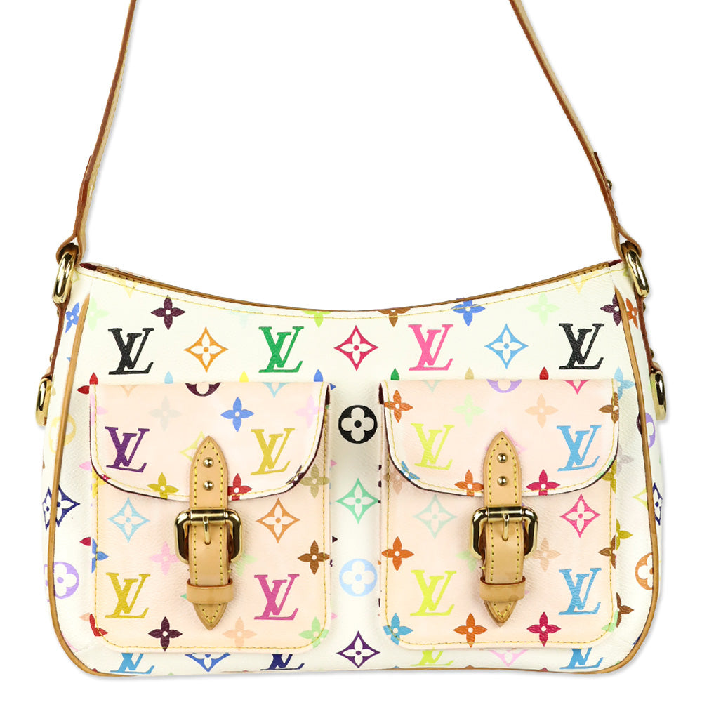 Louis Vuitton White Monogram Multicolor Lodge GM Hobo Bag