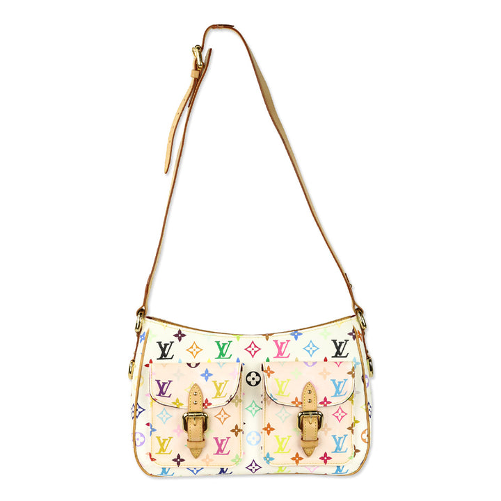 Louis Vuitton White Monogram Multicolor Lodge GM Hobo Bag