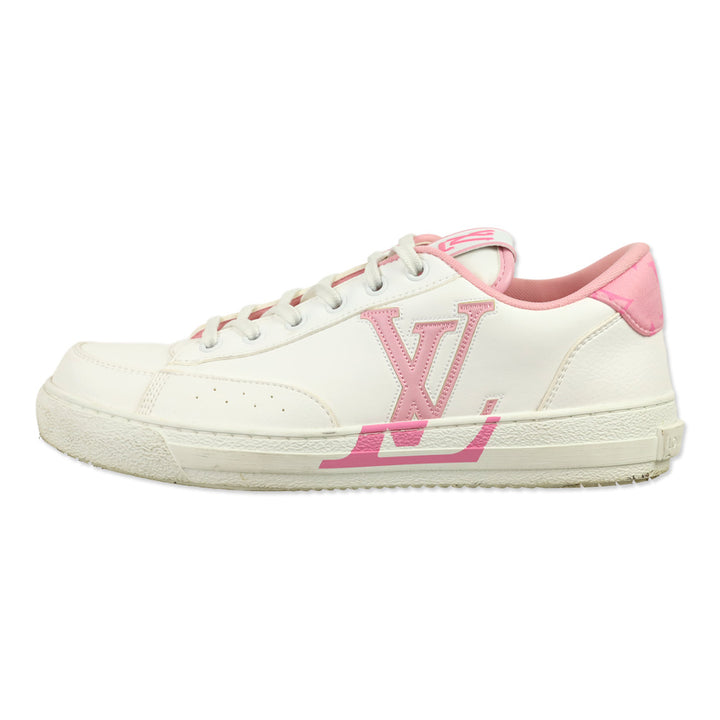 Louis Vuitton White/Light Pink LV Monogram Leather Charlie Sneakers