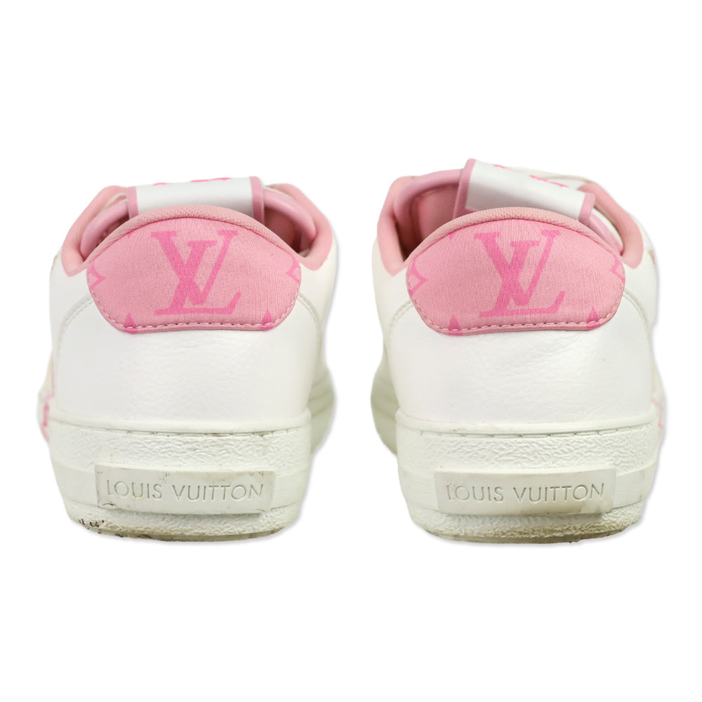 Louis Vuitton White/Light Pink LV Monogram Leather Charlie Sneakers