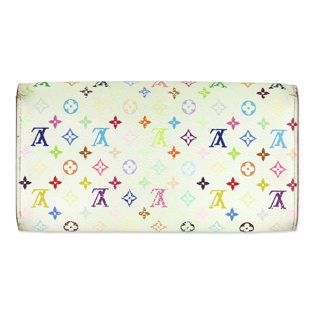 Louis Vuitton x Takashi Murakami White Multicolor Monogram Sarah Long Wallet
