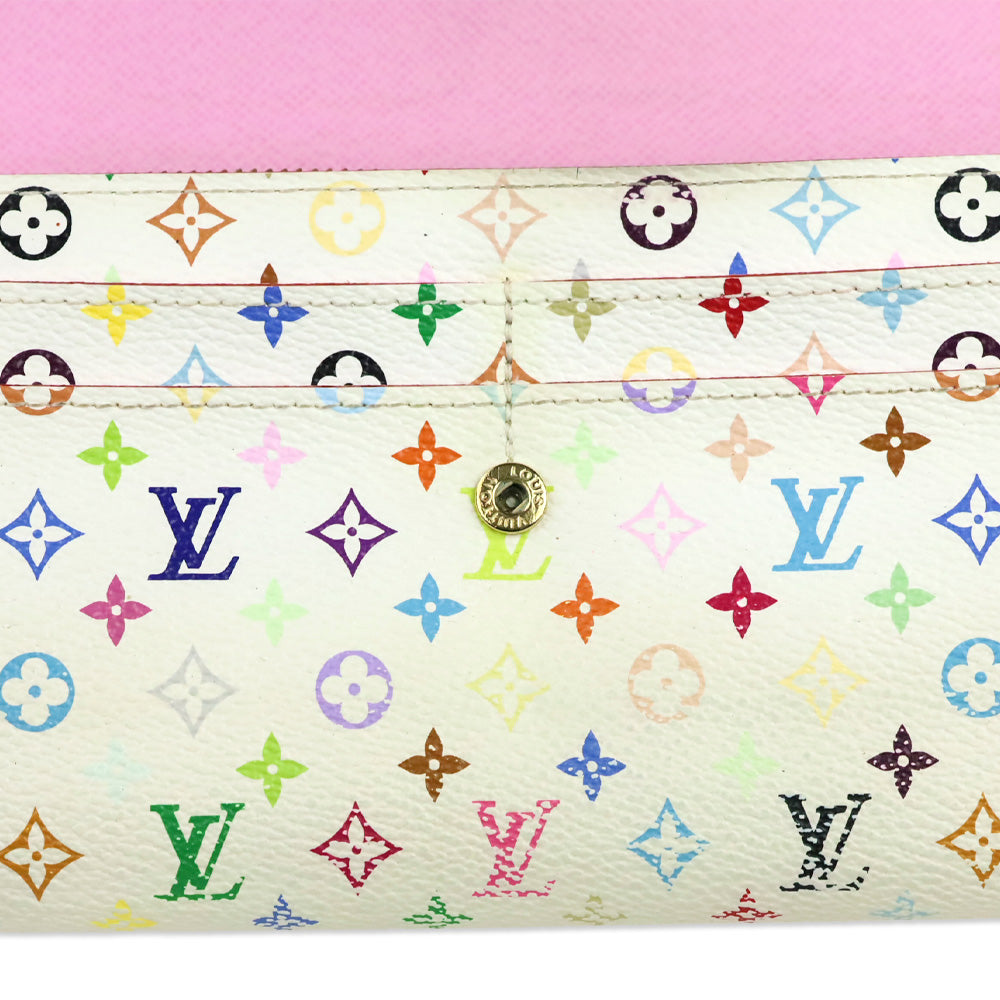 Louis Vuitton x Takashi Murakami White Multicolor Monogram Sarah Long Wallet