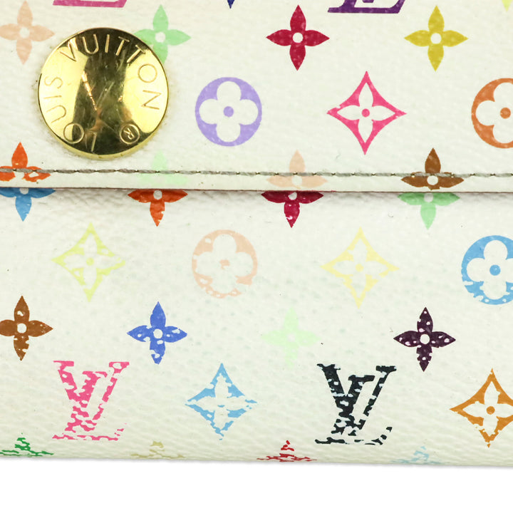 Louis Vuitton x Takashi Murakami White Multicolor Monogram Sarah Long Wallet