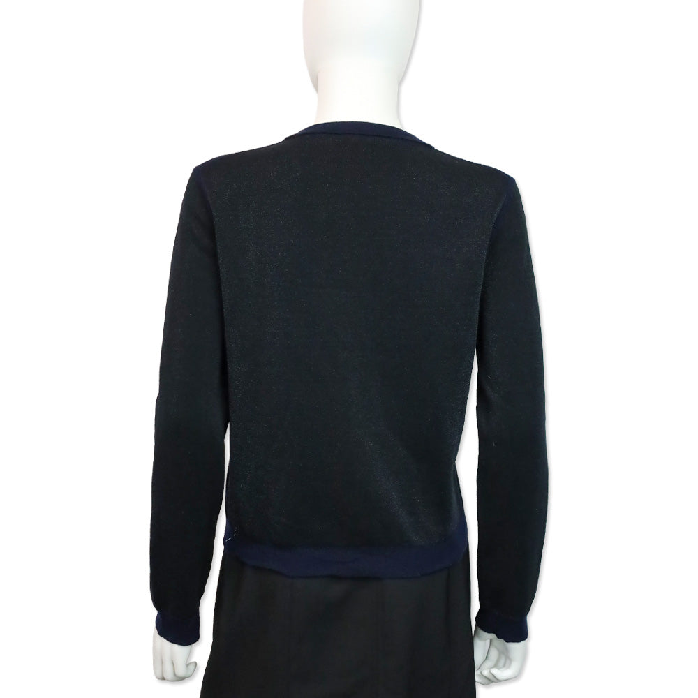 Louis Vuitton 2015 Resort Navy Dot Cutout Zip-Up Jacket