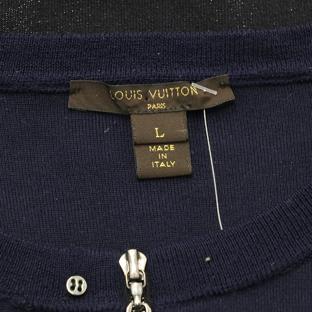 Louis Vuitton 2015 Resort Navy Dot Cutout Zip-Up Jacket