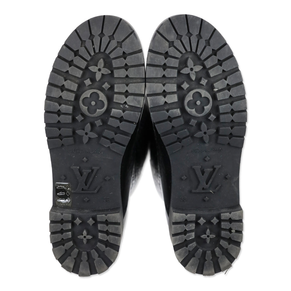 Louis Vuitton Black Monogram Rubber Knee-High Rain Boots