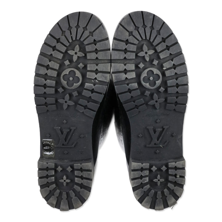 Louis Vuitton Black Monogram Rubber Knee-High Rain Boots
