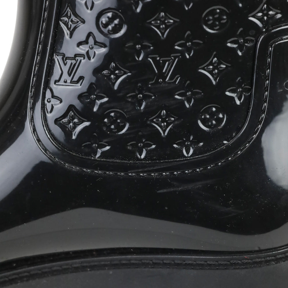 Louis Vuitton Black Monogram Rubber Knee-High Rain Boots