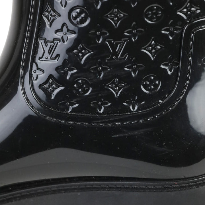 Louis Vuitton Black Monogram Rubber Knee-High Rain Boots
