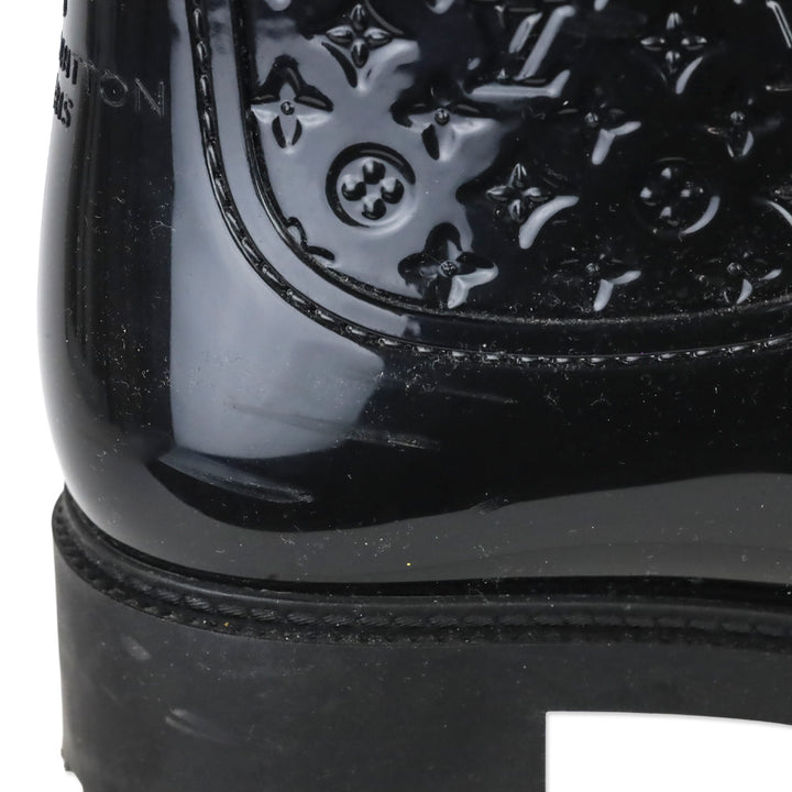 Louis Vuitton Black Monogram Rubber Knee-High Rain Boots