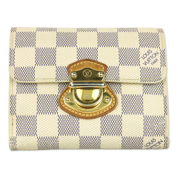Louis Vuitton Cream/Blue Damier Coated Canvas Azur Joey Wallet