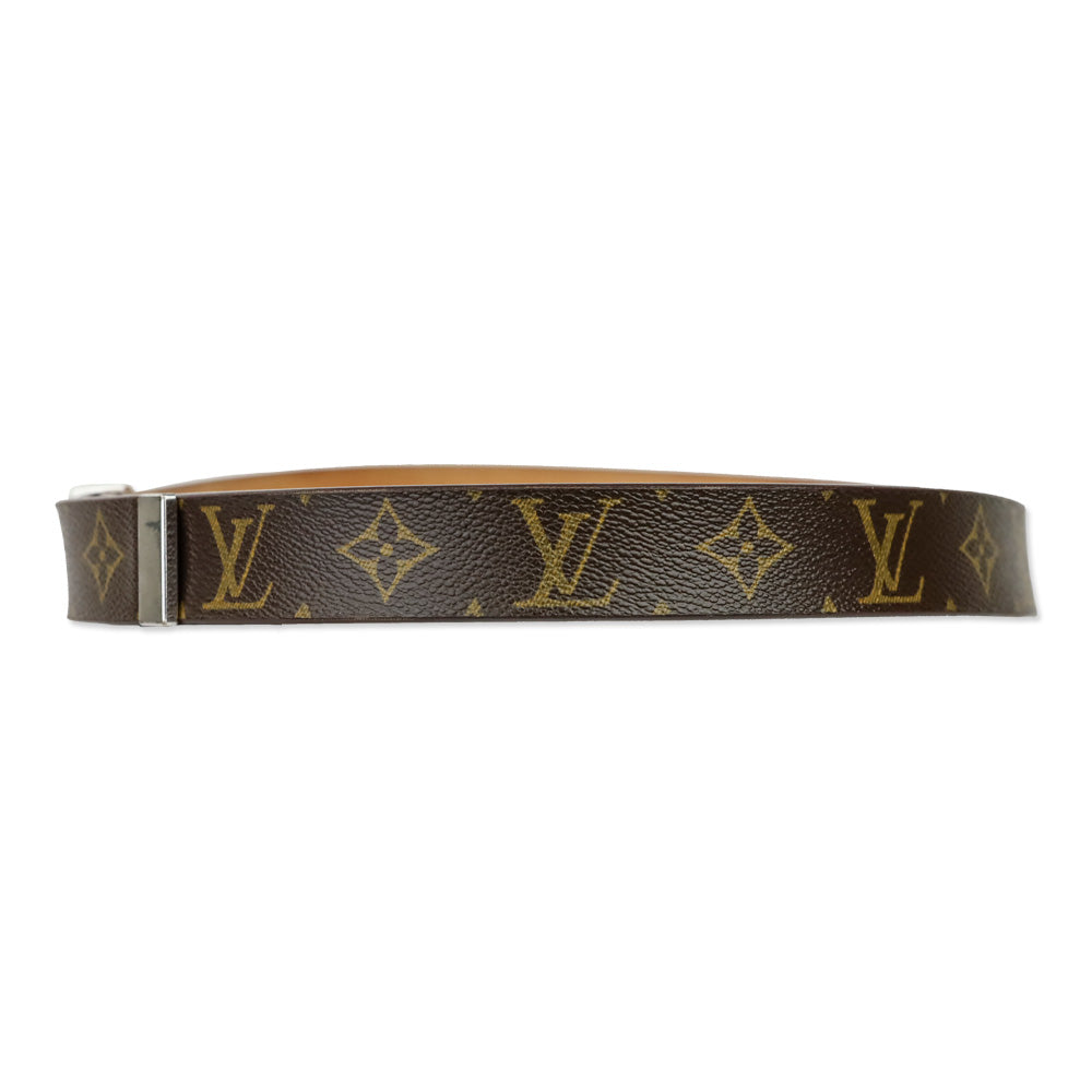 Louis Vuitton Monogram Coated Canvas Silver Buckle Belt