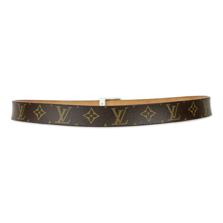 Louis Vuitton Monogram Coated Canvas Silver Buckle Belt