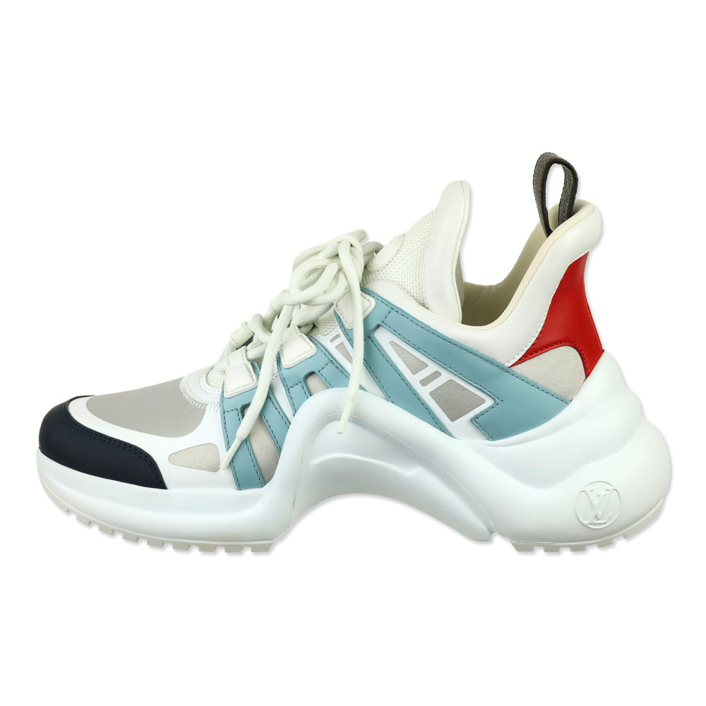 Louis Vuitton White/Blue/Gris Calfskin Technical Nylon LV Archlight Sneaker