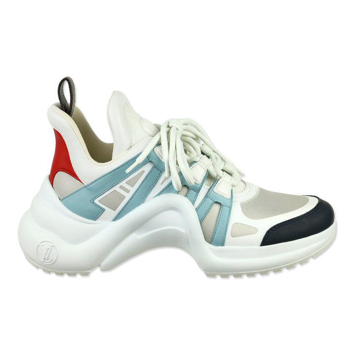 Louis Vuitton White/Blue/Gris Calfskin Technical Nylon LV Archlight Sneaker