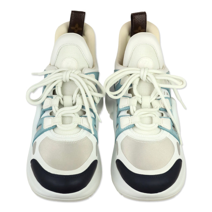 Louis Vuitton White/Blue/Gris Calfskin Technical Nylon LV Archlight Sneaker