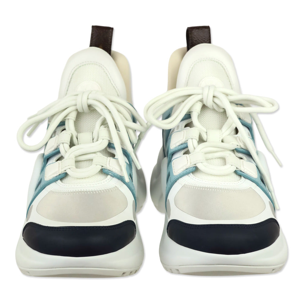 Louis Vuitton White/Blue/Gris Calfskin Technical Nylon LV Archlight Sneaker