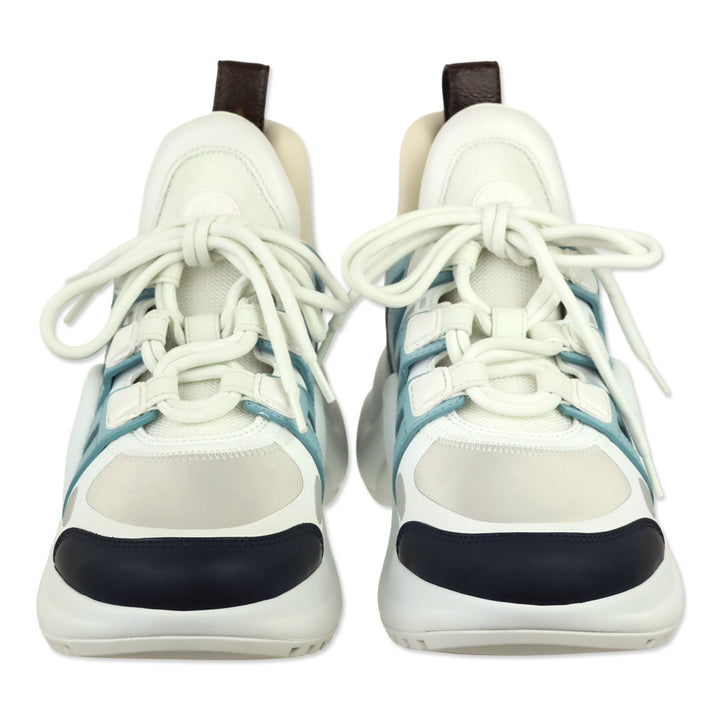 Louis Vuitton White/Blue/Gris Calfskin Technical Nylon LV Archlight Sneaker
