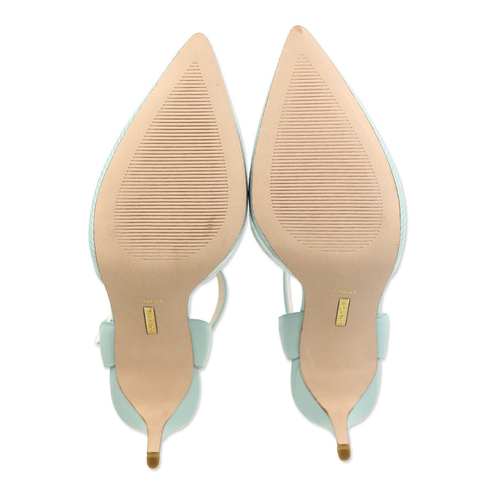 Louise et Cie Chiffon Mist Patent Micro Lizard/Smooth Calf Leather Ankle-Strap Sandal