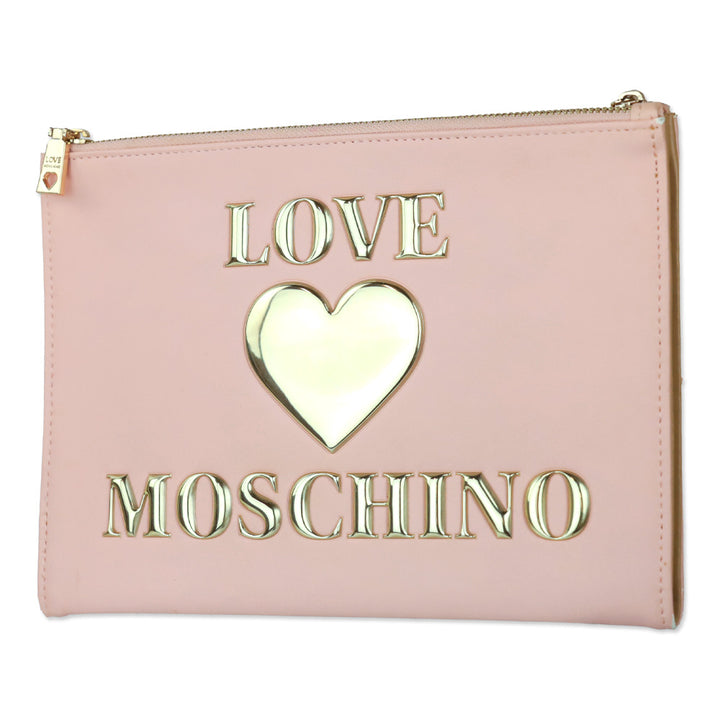 Love Moschino Logo Pink Leather Zip Bofild Wallet