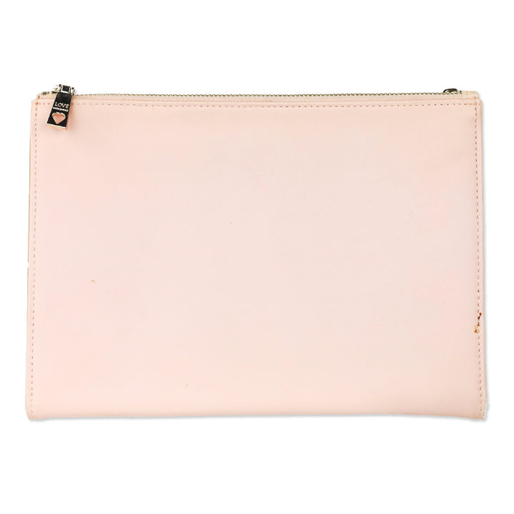 Love Moschino Logo Pink Leather Zip Bofild Wallet
