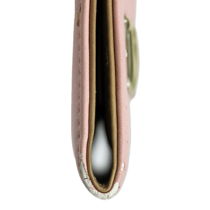 Love Moschino Logo Pink Leather Zip Bofild Wallet