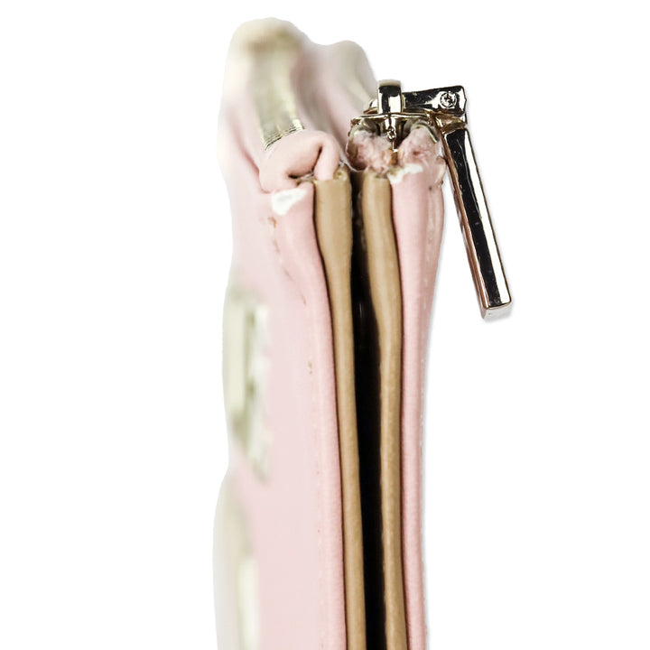 Love Moschino Logo Pink Leather Zip Bofild Wallet