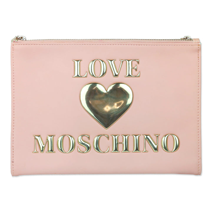 Love Moschino Logo Pink Leather Zip Bofild Wallet