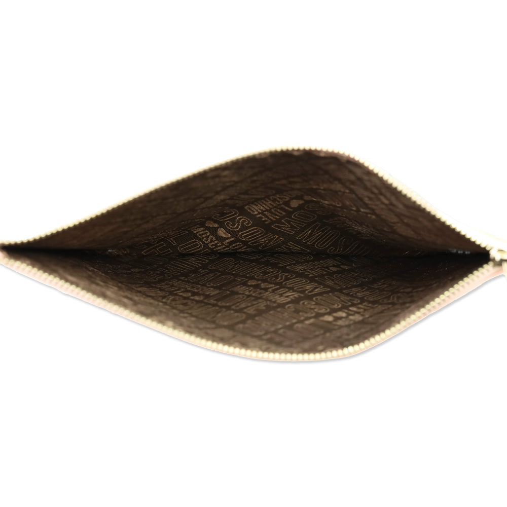 Love Moschino Logo Pink Leather Zip Bofild Wallet