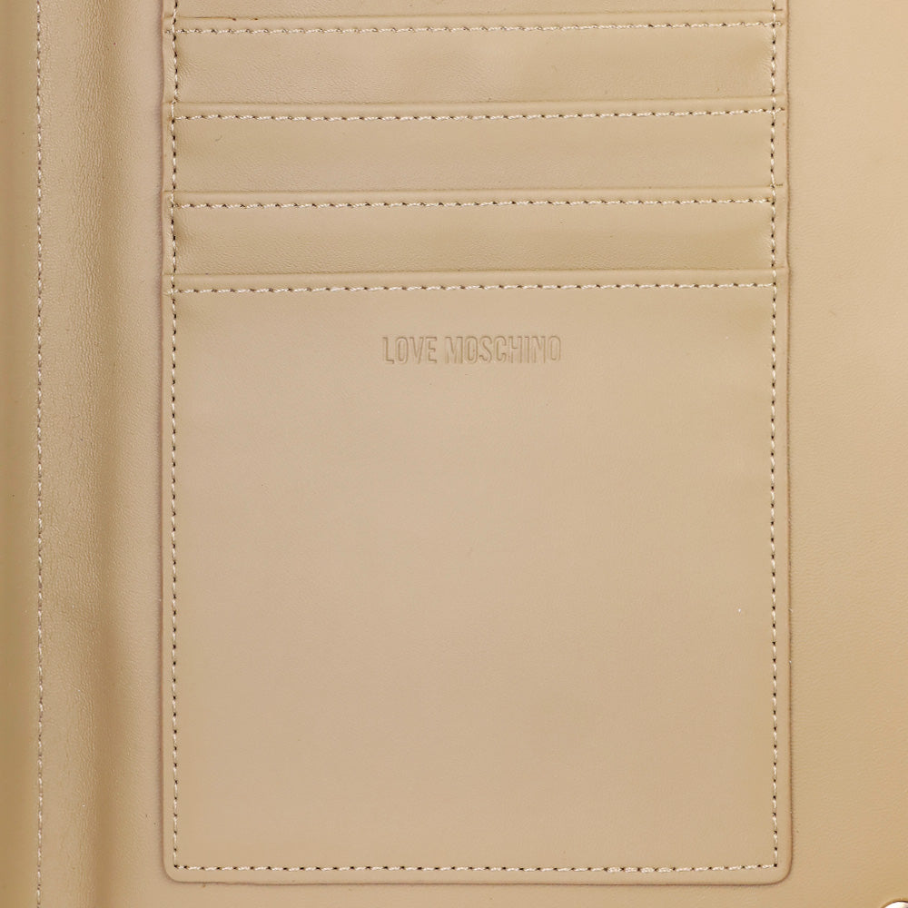 Love Moschino Logo Pink Leather Zip Bofild Wallet