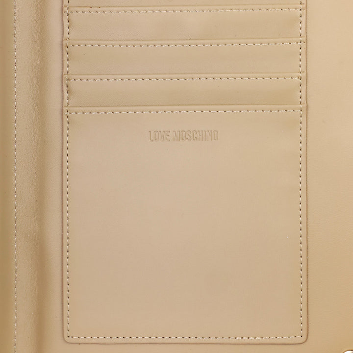 Love Moschino Logo Pink Leather Zip Bofild Wallet