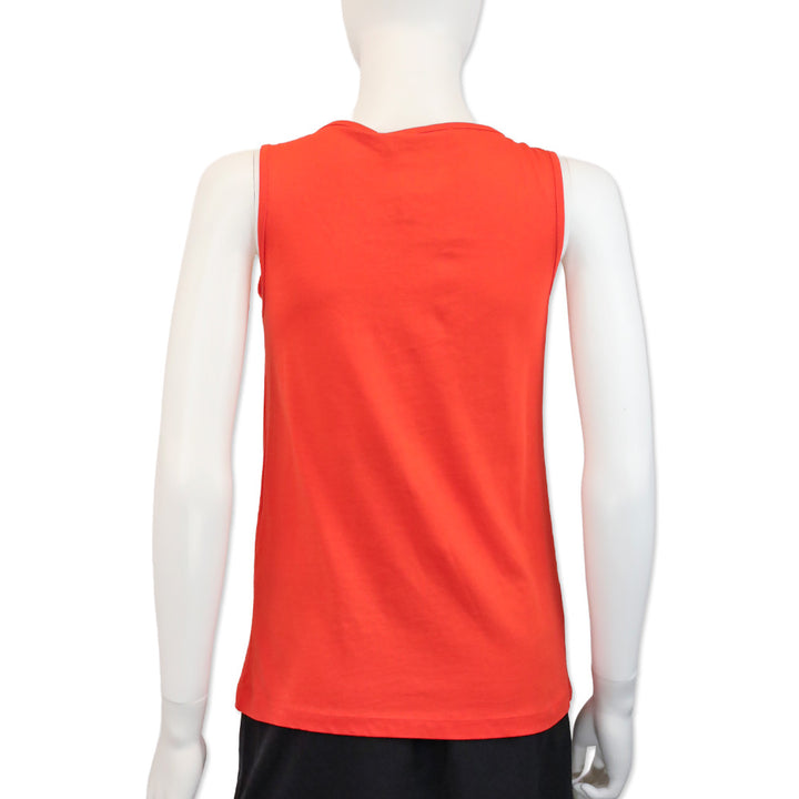 Love Moschino Orange Logo Print Fringe Tank Top