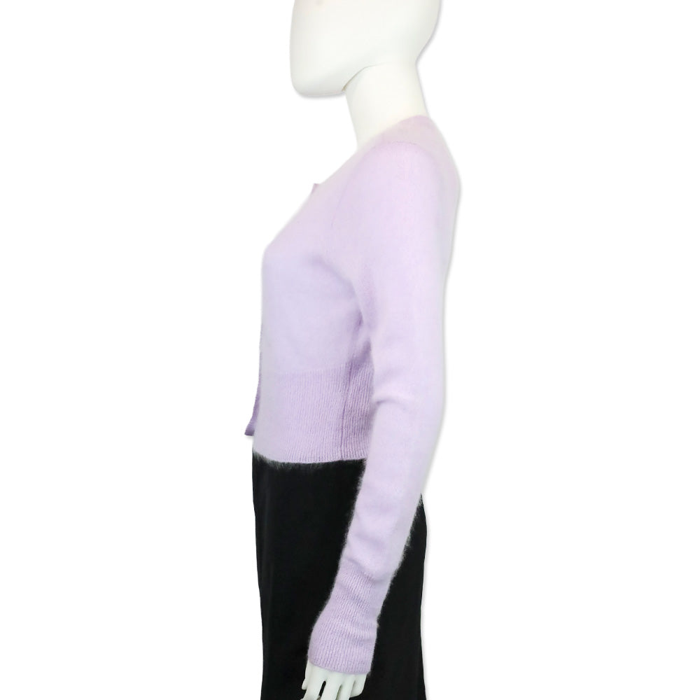 LoveShackFancy Lavender Adeanne Fitted Cashmere Cardigan