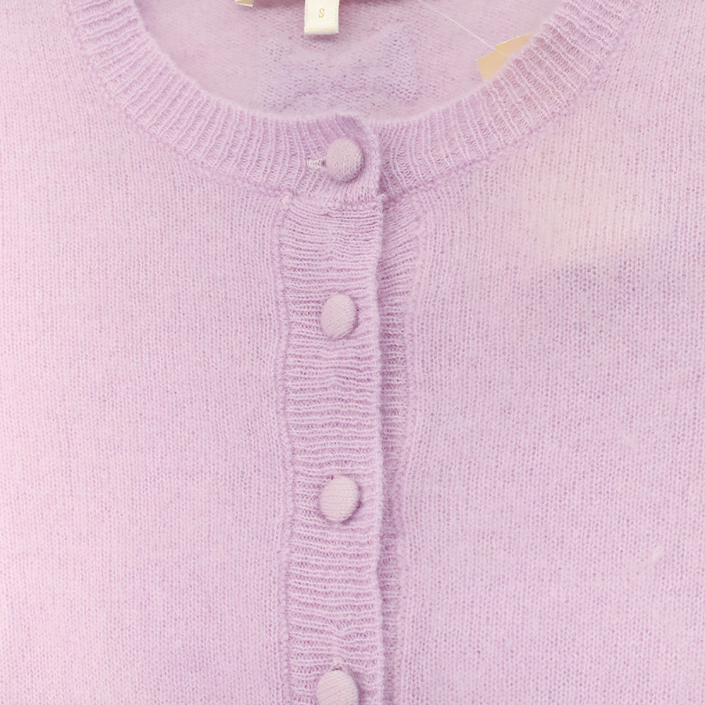 LoveShackFancy Lavender Adeanne Fitted Cashmere Cardigan