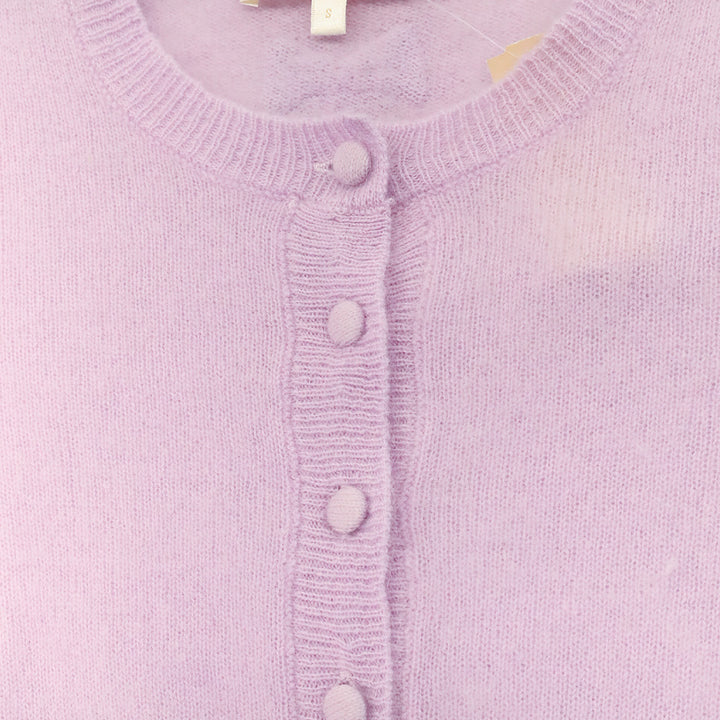 LoveShackFancy Lavender Adeanne Fitted Cashmere Cardigan