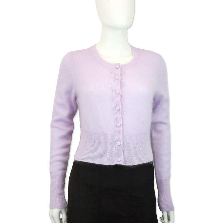 LoveShackFancy Lavender Adeanne Fitted Cashmere Cardigan