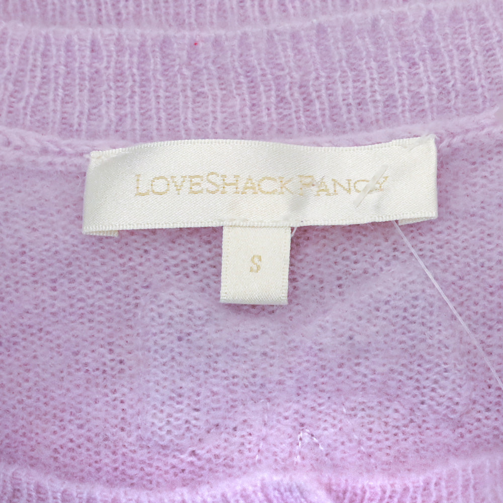 LoveShackFancy Lavender Adeanne Fitted Cashmere Cardigan