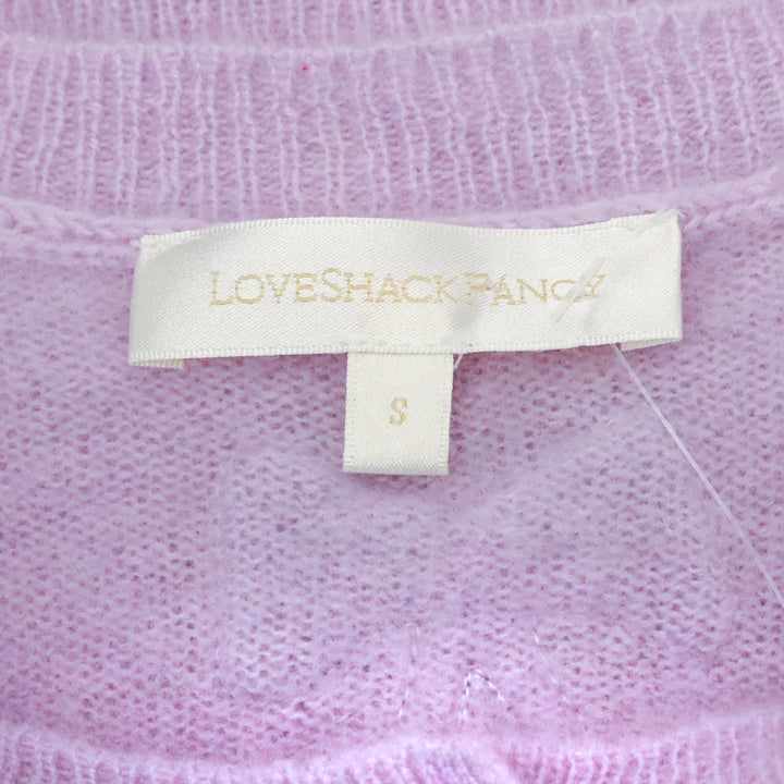 LoveShackFancy Lavender Adeanne Fitted Cashmere Cardigan