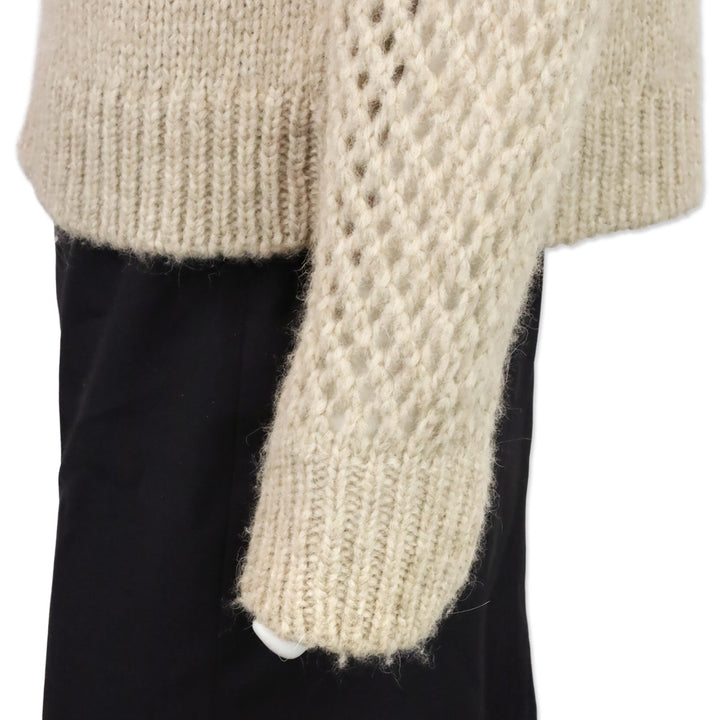 LoveShackFancy Oatmeal Brown Alpaca-Blend Rosie Pullover Sweater