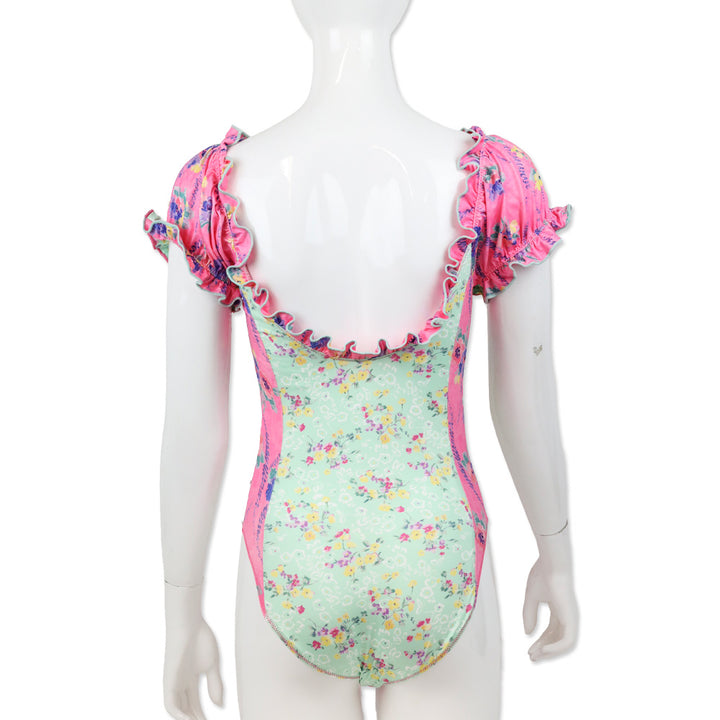 LoveShackFancy Pink/Green Fantasia One Piece Swimsuit